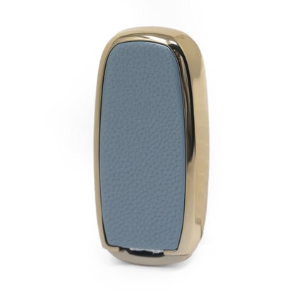 New-Aftermarket-Nano-High-Quality-Gold-Leather-Cover-For-Venucia-Remote-Key-3-Buttons-Gray-Color-VNC-A13J---Emirates-Keys