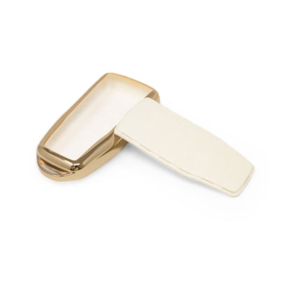 New-Aftermarket-Nano-High-Quality-Gold-Leather-Cover-For-Venucia-Remote-Key-3-Buttons-White-Color-VNC-B13J---Emirates-Keys