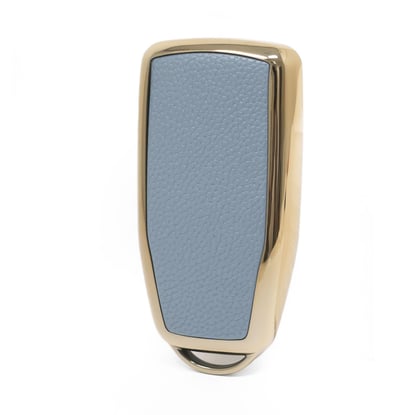 New-Aftermarket-Nano-High-Quality-Gold-Leather-Cover-For-Venucia-Remote-Key-3-Buttons-Gray-Color-VNC-B13J---Emirates-Keys