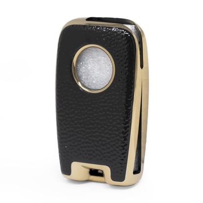 New-Aftermarket-Nano-High-Quality-Gold-Leather-Cover-For-Venucia-Remote-Key-4-Buttons-Black-Color-VNC-D13J---Emirates-Keys