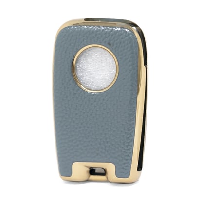 New-Aftermarket-Nano-High-Quality-Gold-Leather-Cover-For-Venucia-Remote-Key-4-Buttons-Gray-Color-VNC-D13J---Emirates-Keys