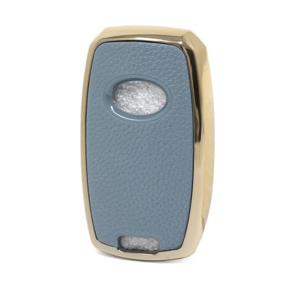 New-Aftermarket-Nano-High-Quality-Gold-Leather-Cover-For-KIA-Remote-Key-3-Buttons-Gray-Color-KIA-A13J---Emirates-Keys