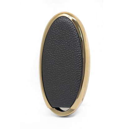 New-Aftermarket-Nano-High-Quality-Gold-Leather-Cover-For-Nissan-Remote-Key-3-Buttons-Black-Color-NS-A13J3A---Emirates-Keys