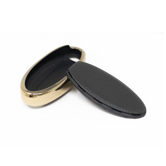 New-Aftermarket-Nano-High-Quality-Gold-Leather-Cover-For-Nissan-Remote-Key-3-Buttons-Black-Color-NS-A13J3A---Emirates-Keys