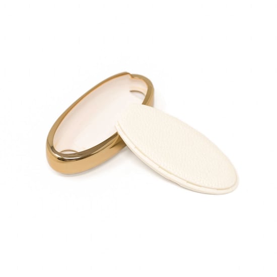 New-Aftermarket-Nano-High-Quality-Gold-Leather-Cover-For-Nissan-Remote-Key-2-Buttons-White-Color-NS-A13J3C---Emirates-Keys