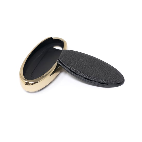 New-Aftermarket-Nano-High-Quality-Gold-Leather-Cover-For-Nissan-Remote-Key-4-Buttons-Black-Color-NS-A13J4A---Emirates-Keys
