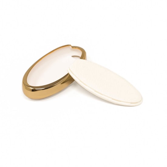 New-Aftermarket-Nano-High-Quality-Gold-Leather-Cover-For-Nissan-Remote-Key-4-Buttons-White-Color-NS-A13J4A---Emirates-Keys