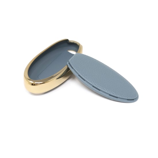 New-Aftermarket-Nano-High-Quality-Gold-Leather-Cover-For-Nissan-Remote-Key-4-Buttons-Gray-Color-NS-A13J4A---Emirates-Keys