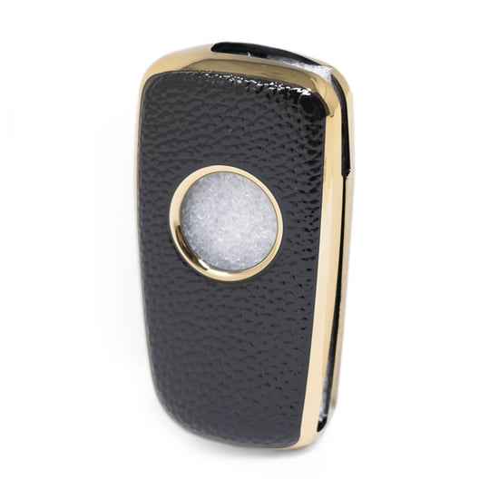 New-Aftermarket-Nano-High-Quality-Gold-Leather-Cover-For-Nissan-Flip-Remote-Key-4-Buttons-Black-Color-NS-B13J4---Emirates-Keys
