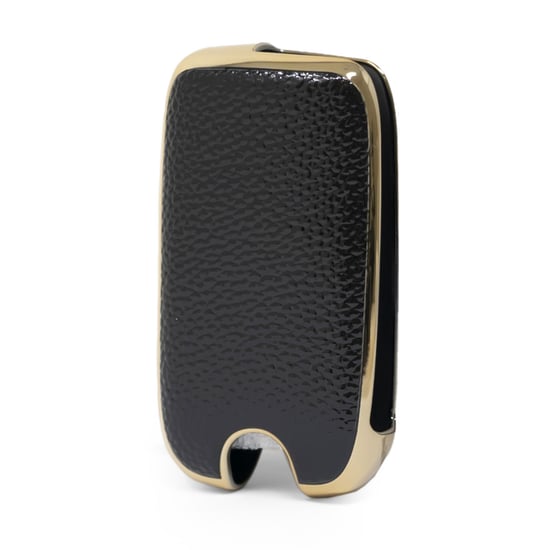 New-Aftermarket-Nano-High-Quality-Gold-Leather-Cover-For-Roewe-Flip-Remote-Key-3-Buttons-Black-Color-RW-A13J---Emirates-Keys