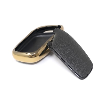 New-Aftermarket-Nano-High-Quality-Gold-Leather-Cover-For-Roewe-Remote-Key-3-Buttons-Black-Color-RW-B13J---Emirates-Keys