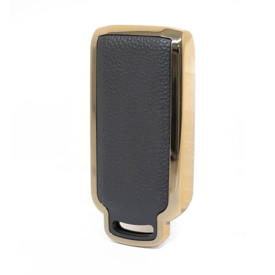 New-Aftermarket-Nano-High-Quality-Gold-Leather-Cover-For-Mitsubishi-Remote-Key-3-Buttons-Black-Color-MSB-A13J---Emirates-Keys