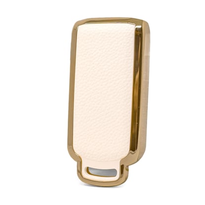 New-Aftermarket-Nano-High-Quality-Gold-Leather-Cover-For-Mitsubishi-Remote-Key-3-Buttons-White-Color-MSB-A13J---Emirates-Keys