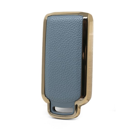 New-Aftermarket-Nano-High-Quality-Gold-Leather-Cover-For-Mitsubishi-Remote-Key-3-Buttons-Gray-Color-MSB-A13J---Emirates-Keys