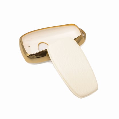 New-Aftermarket-Nano-High-Quality-Gold-Leather-Cover-For-Subaru-Remote-Key-3-Buttons-White-Color-SBR-A13J---Emirates-Keys