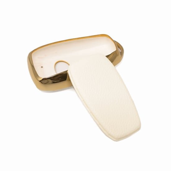New-Aftermarket-Nano-High-Quality-Gold-Leather-Cover-For-Subaru-Remote-Key-3-Buttons-White-Color-SBR-A13J---Emirates-Keys