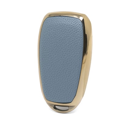 New-Aftermarket-Nano-High-Quality-Gold-Leather-Cover-For-Subaru-Remote-Key-3-Buttons-Gray-Color-SBR-A13J---Emirates-Keys