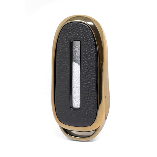 New-Aftermarket-Nano-High-Quality-Gold-Leather-Cover-For-Tesla-Remote-Key-3-Buttons-Black-Color-TSL-A13J---Emirates-Keys