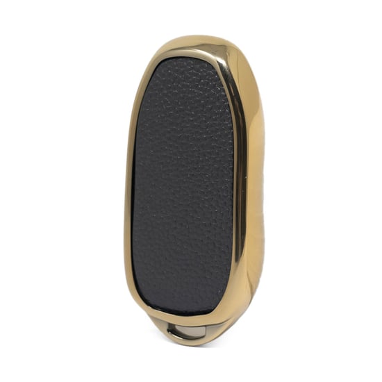 New-Aftermarket-Nano-High-Quality-Gold-Leather-Cover-For-Tesla-Remote-Key-3-Buttons-Black-Color-TSL-C13J---Emirates-Keys