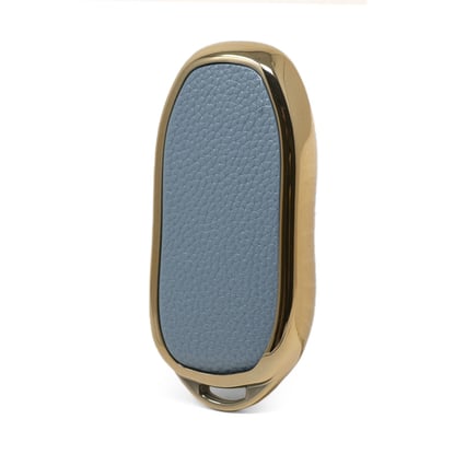 New-Aftermarket-Nano-High-Quality-Gold-Leather-Cover-For-Tesla-Remote-Key-3-Buttons-Gray-Color-TSL-C13J---Emirates-Keys