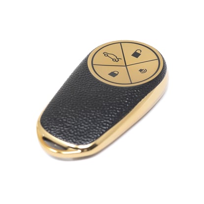 New-Aftermarket-Nano-High-Quality-Gold-Leather-Cover-For-NIO-Remote-Key-4-Buttons-Black-Color-NIO-A13J---Emirates-Keys