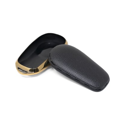 New-Aftermarket-Nano-High-Quality-Gold-Leather-Cover-For-NIO-Remote-Key-4-Buttons-Black-Color-NIO-A13J---Emirates-Keys