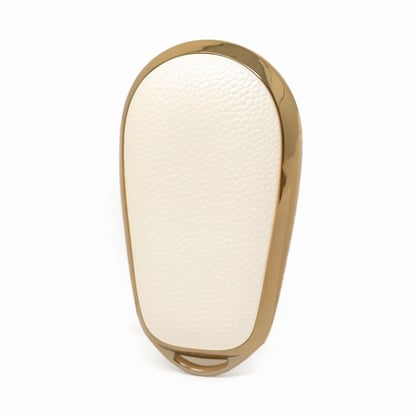 New-Aftermarket-Nano-High-Quality-Gold-Leather-Cover-For-NIO-Remote-Key-4-Buttons-White-Color-NIO-A13J---Emirates-Keys