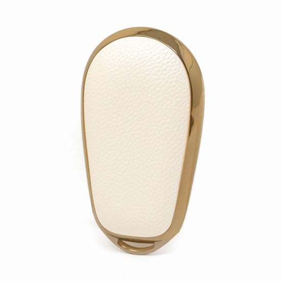 New-Aftermarket-Nano-High-Quality-Gold-Leather-Cover-For-NIO-Remote-Key-4-Buttons-White-Color-NIO-A13J---Emirates-Keys