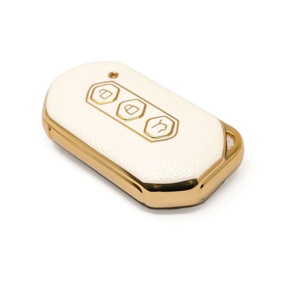 New-Aftermarket-Nano-High-Quality-Gold-Leather-Cover-For-Wuling-Remote-Key-3-Buttons-White-Color-WL-B13J----Emirates-Keys