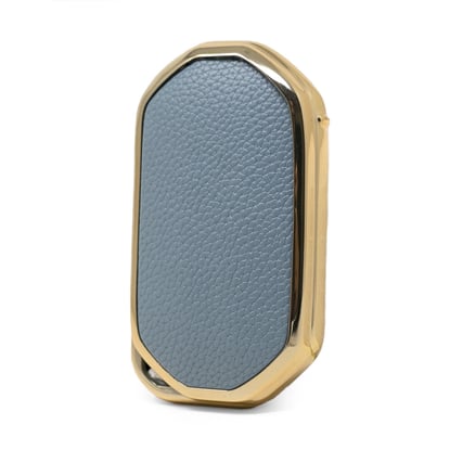 New-Aftermarket-Nano-High-Quality-Gold-Leather-Cover-For-Wuling-Remote-Key-3-Buttons-Gray-Color-WL-B13J----Emirates-Keys