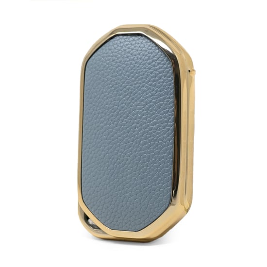 New-Aftermarket-Nano-High-Quality-Gold-Leather-Cover-For-Wuling-Remote-Key-3-Buttons-Gray-Color-WL-B13J----Emirates-Keys