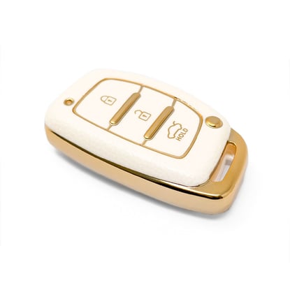 New-Aftermarket-Nano-High-Quality-Gold-Leather-Cover-For-Hyundai-Remote-Key-3-Buttons-White-Color-HY-A13J3A----Emirates-Keys