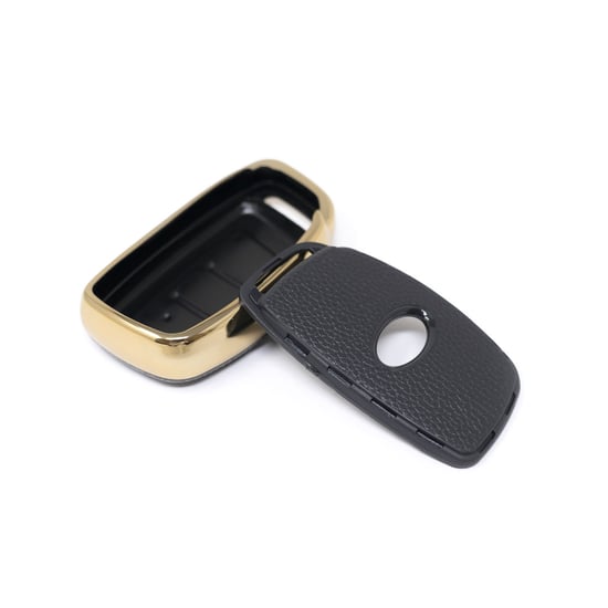 New-Aftermarket-Nano-High-Quality-Gold-Leather-Cover-For-Hyundai-Remote-Key-3-Buttons-Black-Color-HY-A13J3B---Emirates-Keys