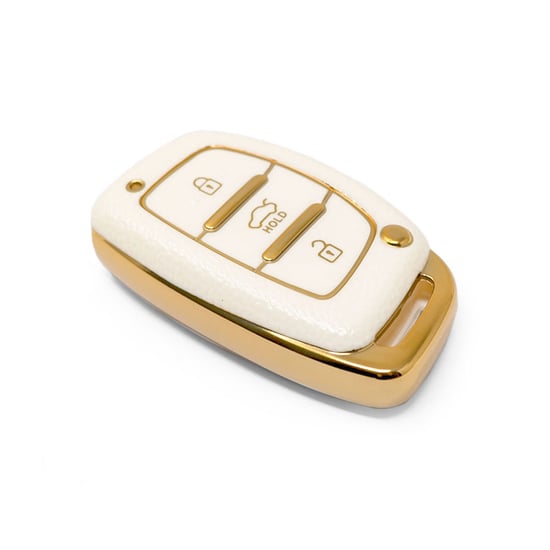 New-Aftermarket-Nano-High-Quality-Gold-Leather-Cover-For-Hyundai-Remote-Key-3-Buttons-White-Color-HY-A13J3B---Emirates-Keys