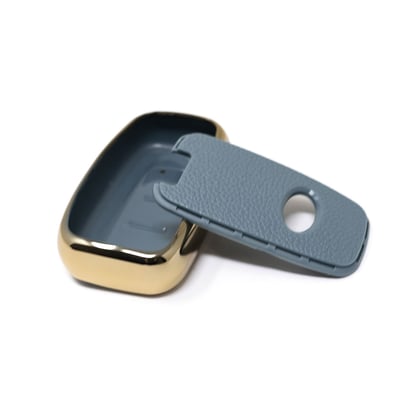 New-Aftermarket-Nano-High-Quality-Gold-Leather-Cover-For-Hyundai-Remote-Key-3-Buttons-Gray-Color-HY-G13J---Emirates-Keys