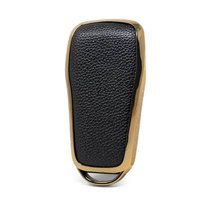 New-Aftermarket-Nano-High-Quality-Gold-Leather-Cover-For-Xpeng-Remote-Key-4-Buttons-Black-Color-XP-A13J---Emirates-Keys