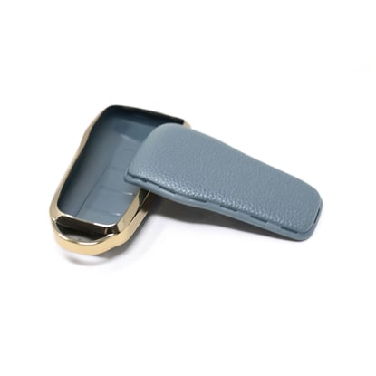 New-Aftermarket-Nano-High-Quality-Gold-Leather-Cover-For-Xpeng-Remote-Key-4-Buttons-Gray-Color-XP-A13J---Emirates-Keys
