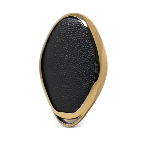 New-Aftermarket-Nano-High-Quality-Gold-Leather-Cover-For-Xpeng-Remote-Key-4-Buttons-Black-Color-XP-B13J---Emirates-Keys