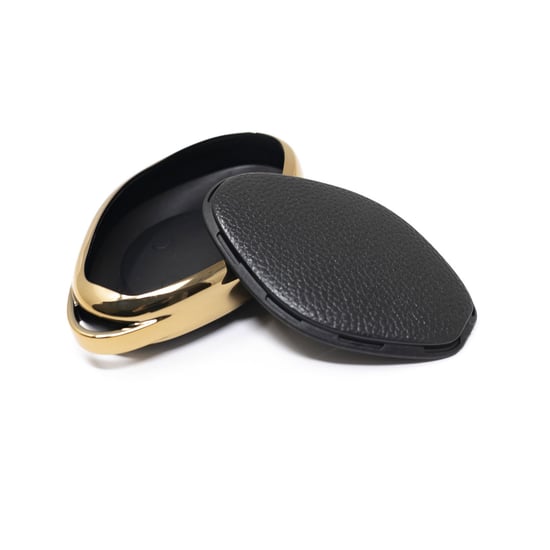 New-Aftermarket-Nano-High-Quality-Gold-Leather-Cover-For-Xpeng-Remote-Key-4-Buttons-Black-Color-XP-B13J---Emirates-Keys