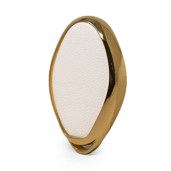 New-Aftermarket-Nano-High-Quality-Gold-Leather-Cover-For-Xpeng-Remote-Key-4-Buttons-White-Color-XP-B13J---Emirates-Keys