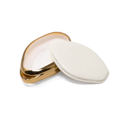 New-Aftermarket-Nano-High-Quality-Gold-Leather-Cover-For-Xpeng-Remote-Key-4-Buttons-White-Color-XP-B13J---Emirates-Keys