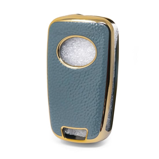 New-Aftermarket-Nano-High-Quality-Gold-Leather-Cover-For-Chevrolet-Flip-Remote-Key-3-Buttons-Gray-Color-CRL-A13J3---Emirates-Keys