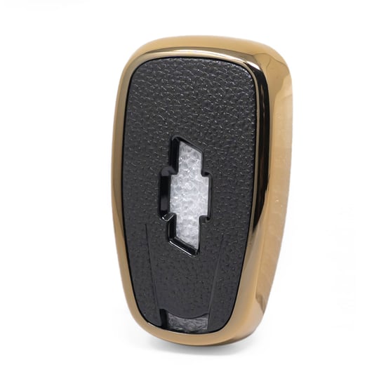 New-Aftermarket-Nano-High-Quality-Gold-Leather-Cover-For-Chevrolet-Remote-Key-4-Buttons-Black-Color-CRL-B13J4---Emirates-Keys