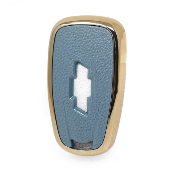 New-Aftermarket-Nano-High-Quality-Gold-Leather-Cover-For-Chevrolet-Remote-Key-4-Buttons-Gray-Color-CRL-B13J4---Emirates-Keys