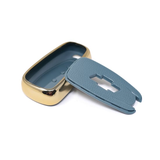 New-Aftermarket-Nano-High-Quality-Gold-Leather-Cover-For-Chevrolet-Remote-Key-4-Buttons-Gray-Color-CRL-B13J4---Emirates-Keys
