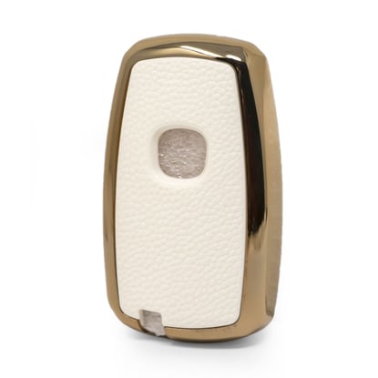 New-Aftermarket-Nano-High-Quality-Gold-Leather-Cover-For-Changan-Remote-Key-3-Buttons-White-Color-CA-A13J---Emirates-Keys