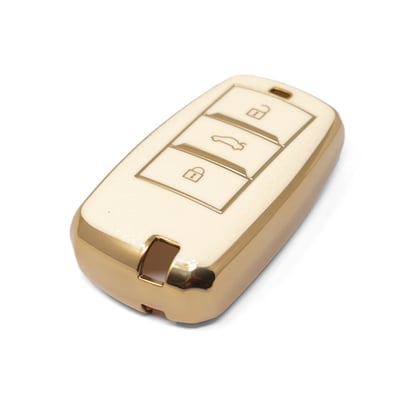 New-Aftermarket-Nano-High-Quality-Gold-Leather-Cover-For-Changan-Remote-Key-3-Buttons-White-Color-CA-A13J---Emirates-Keys