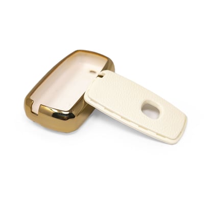 New-Aftermarket-Nano-High-Quality-Gold-Leather-Cover-For-Changan-Remote-Key-3-Buttons-White-Color-CA-A13J---Emirates-Keys