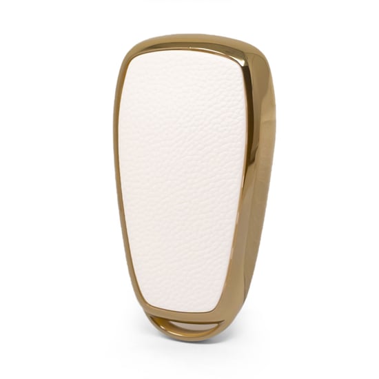 New-Aftermarket-Nano-High-Quality-Gold-Leather-Cover-For-Changan-Remote-Key-5-Buttons-White-Color-CA-C13J5---Emirates-Keys