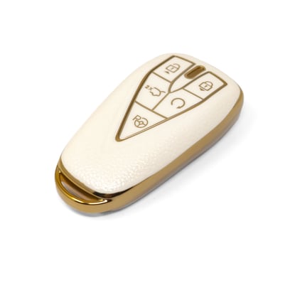 New-Aftermarket-Nano-High-Quality-Gold-Leather-Cover-For-Changan-Remote-Key-5-Buttons-White-Color-CA-C13J5---Emirates-Keys